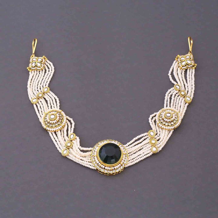 Emerald Kshirja  Kundan Bridal Jewellery Set