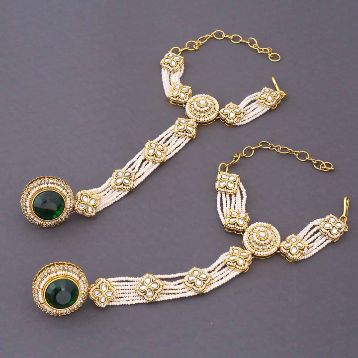 Emerald Kshirja  Kundan Bridal Jewellery Set