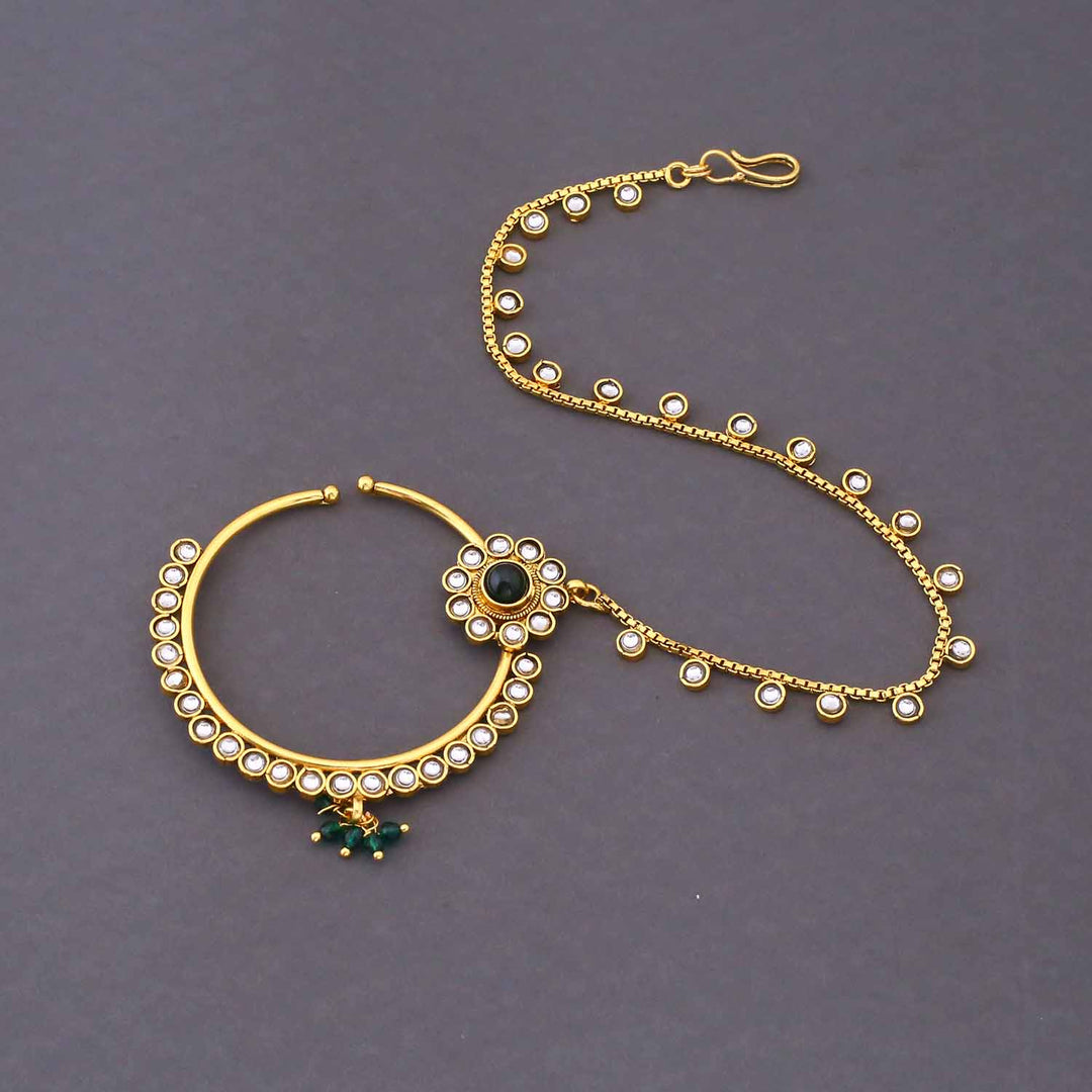 Emerald Kshirja  Kundan Bridal Jewellery Set