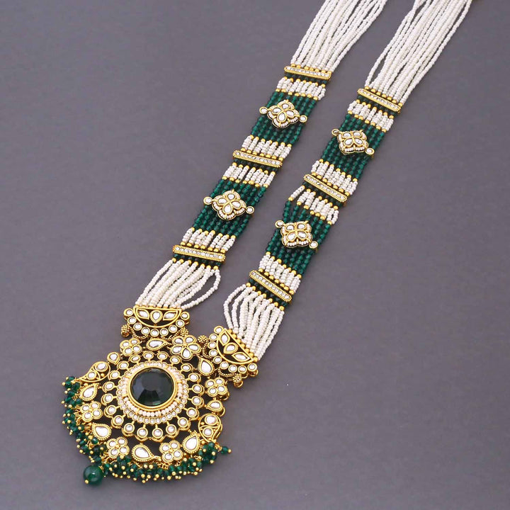 Emerald Kshirja  Kundan Bridal Jewellery Set