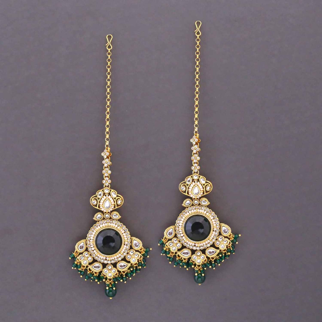 Emerald Kshirja  Kundan Bridal Jewellery Set