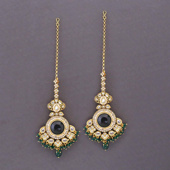 Emerald Kshirja  Kundan Bridal Jewellery Set