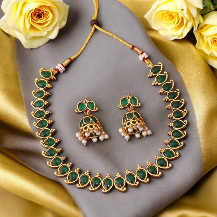 Emerald Kumuda Antique Jewellery Set- New Arrival