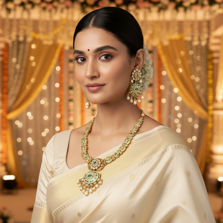 Emerald Kyvasha Hasli Antique Rajwadi Set