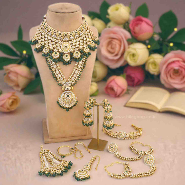Emerald Lavika Kundan Bridal Jewellery Set