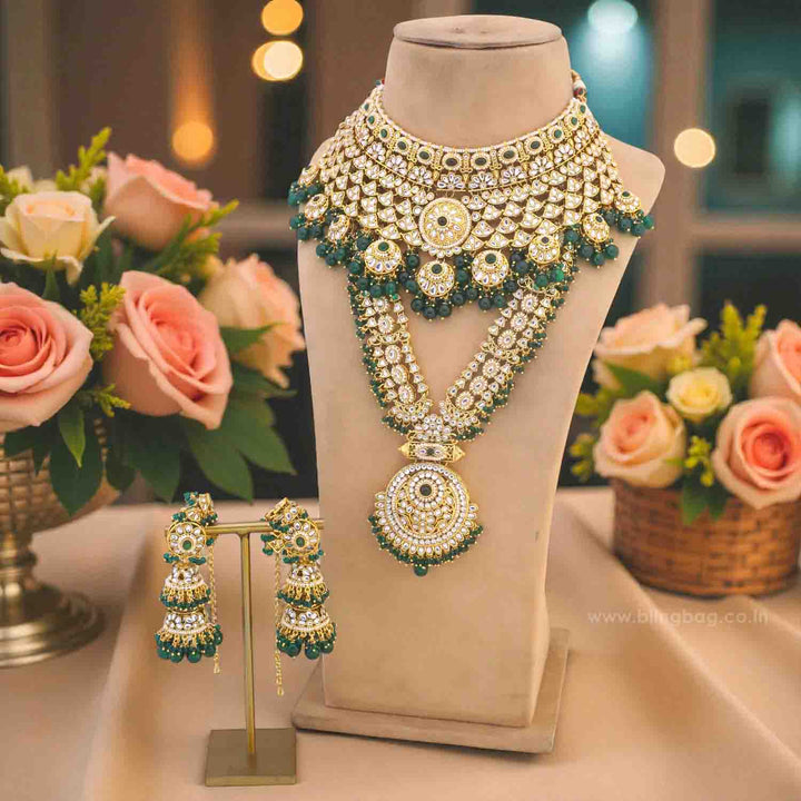 Emerald Lavika Kundan Bridal Jewellery Set