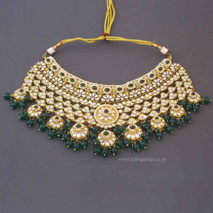 Emerald Lavika Kundan Bridal Jewellery Set