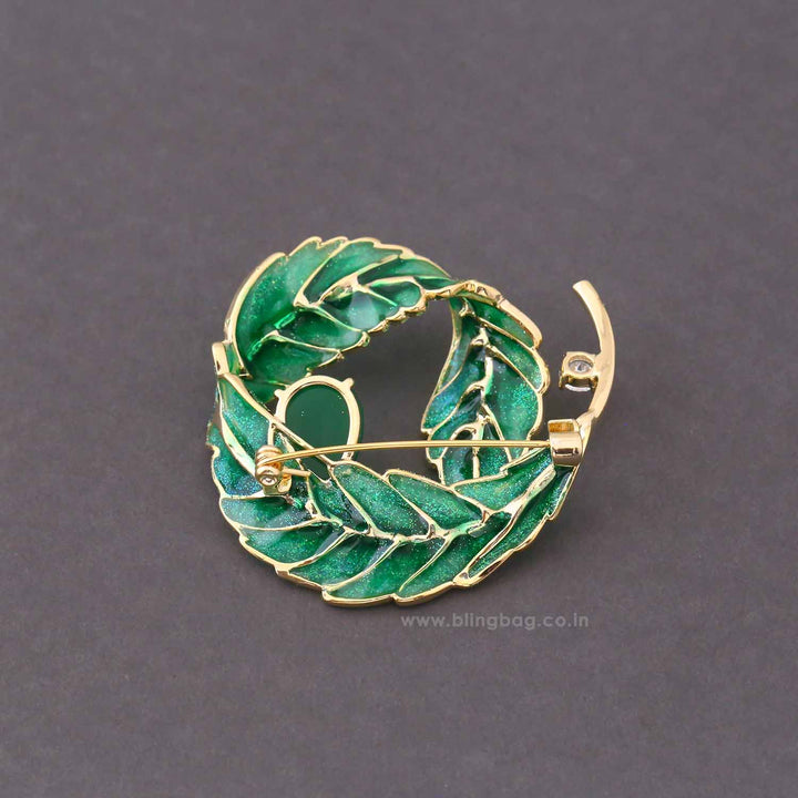 Emerald Leaf Brooch