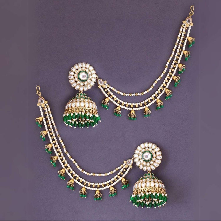 Emerald Leher Sahara Jhumkis