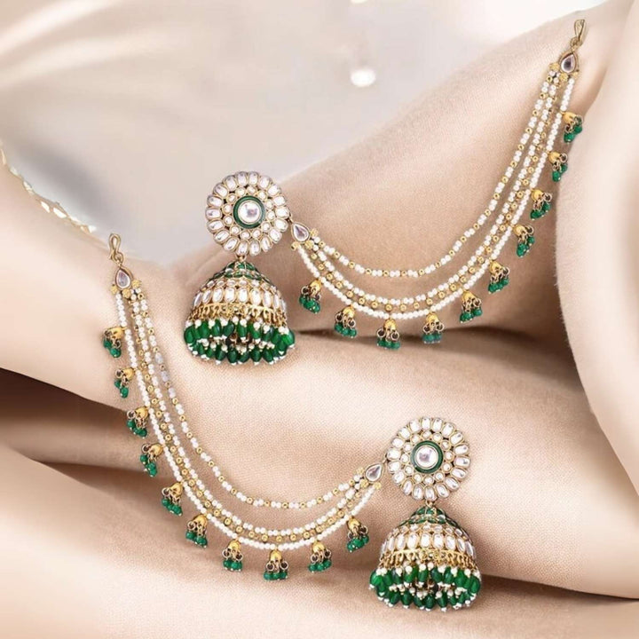Emerald Leher Sahara Jhumkis