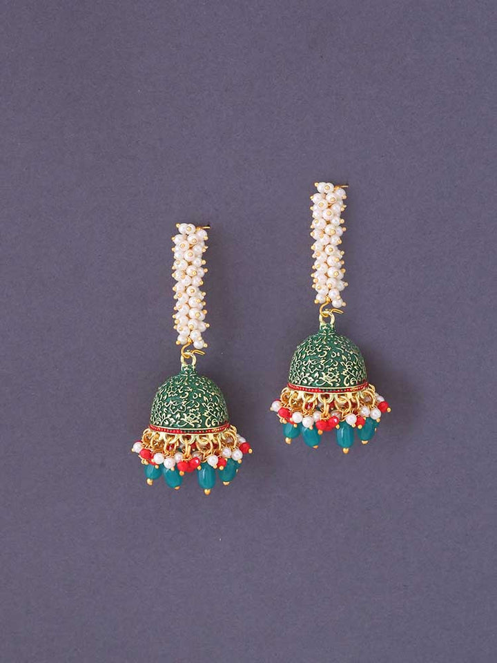 Emerald Lekha Jhumkis