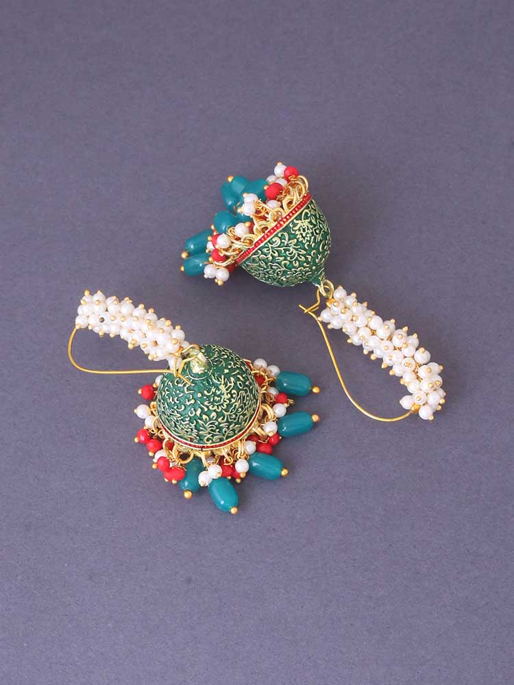 Emerald Lekha Jhumkis
