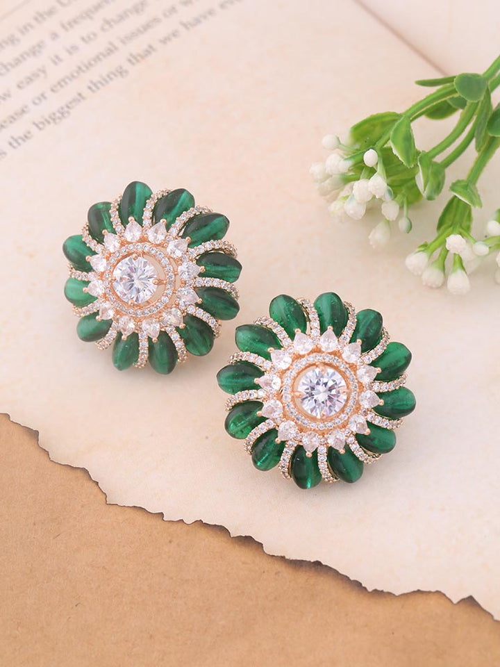 Emerald Lesley Zirconia Studs