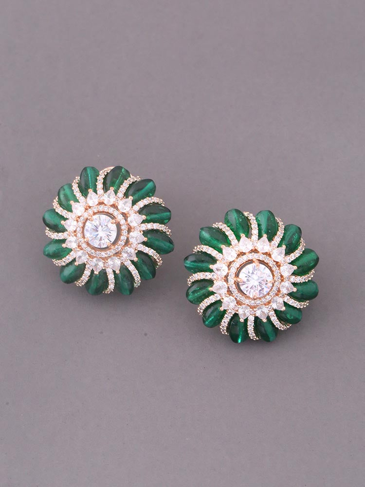 Emerald Lesley Zirconia Studs