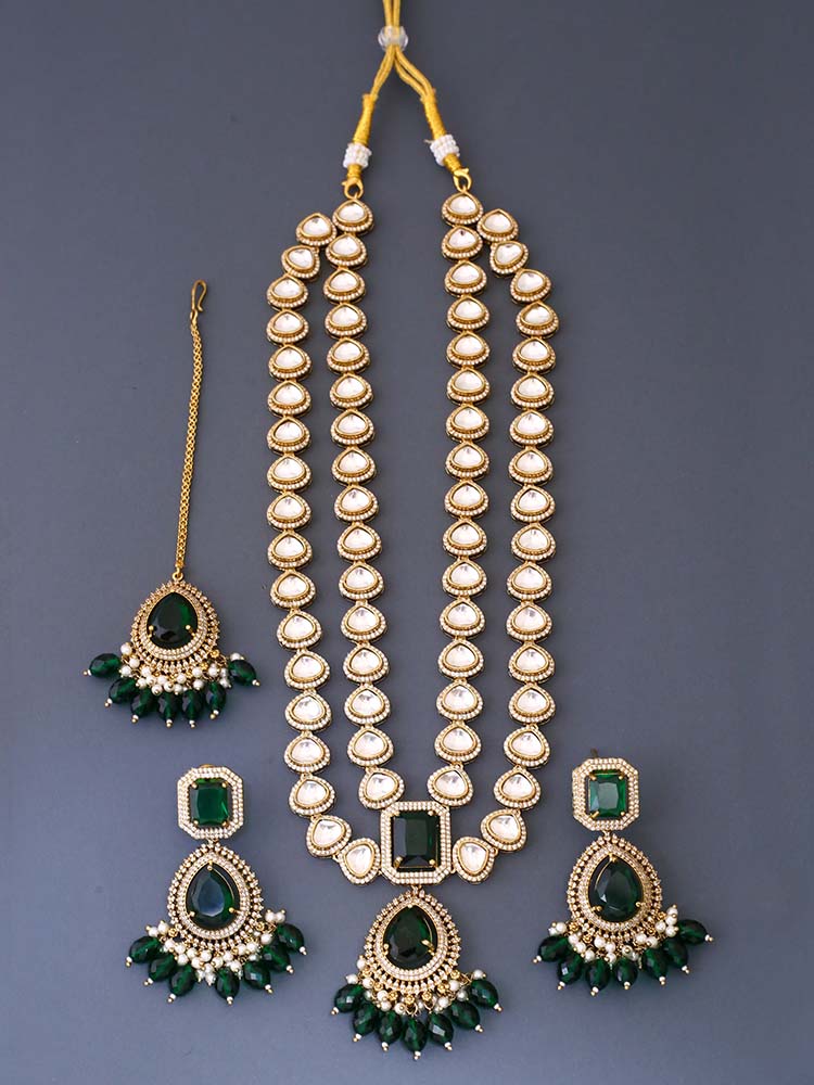 Emerald Lexi Kundan Jewellery Set
