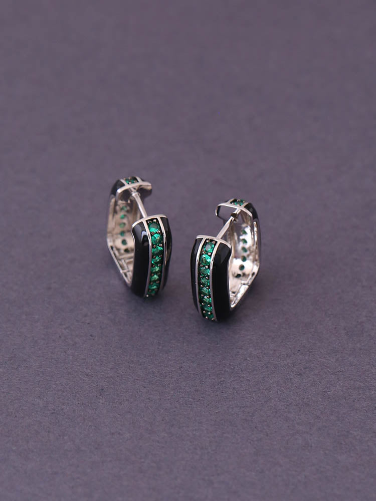 Emerald Logan Zirconia Studs