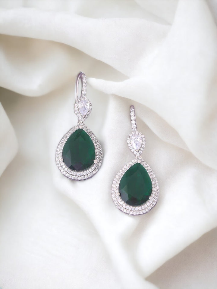 Emerald Luxor Zirconia Danglers