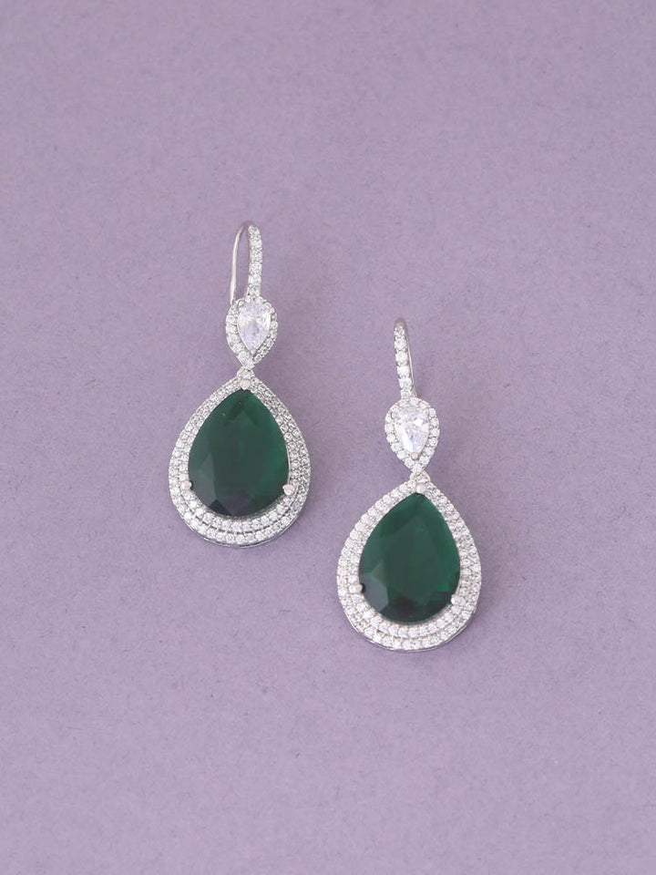 Emerald Luxor Zirconia Danglers