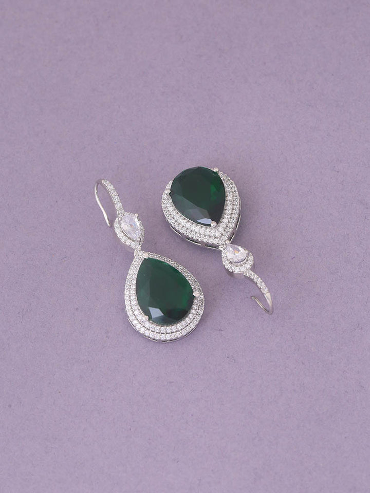 Emerald Luxor Zirconia Danglers