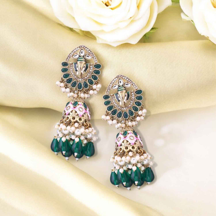 Emerald Madhumita Jhumkis