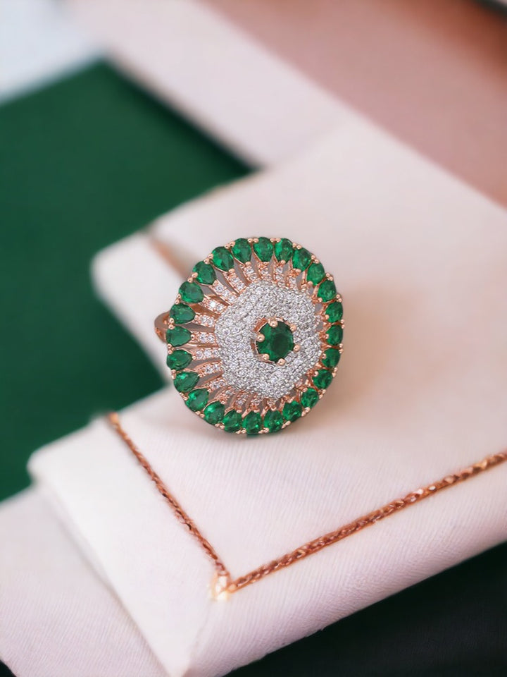 Emerald Magdalini Adjustable Ring