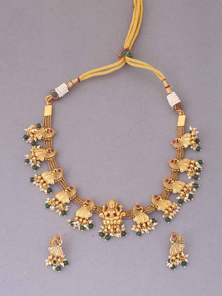 Emerald Mahakali Temple Jewellery Set