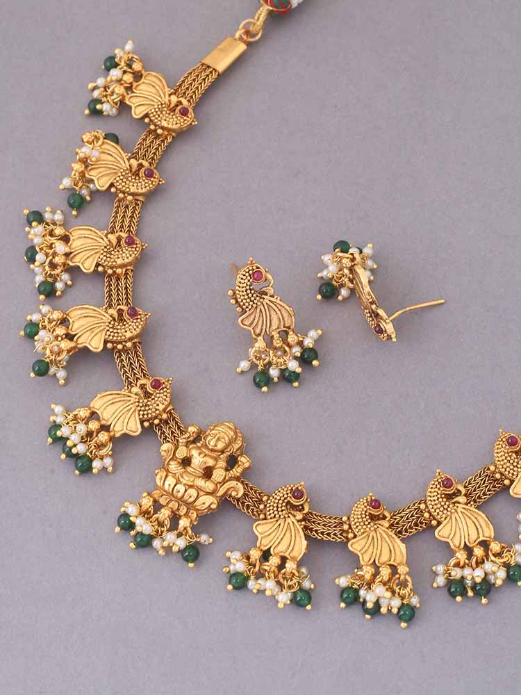 Emerald Mahakali Temple Jewellery Set