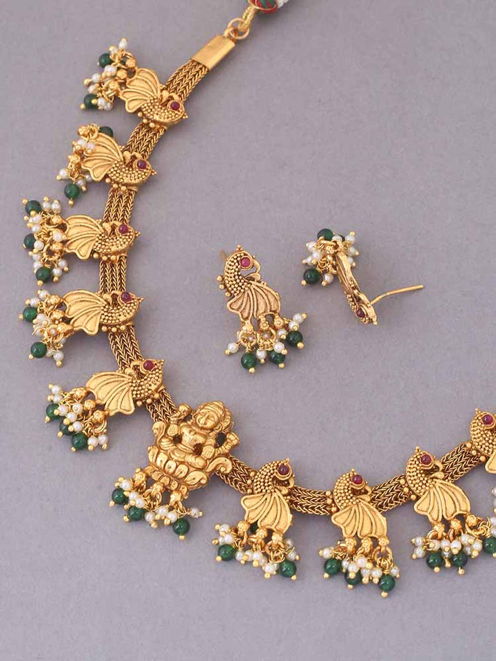 Emerald Mahakali Temple Jewellery Set