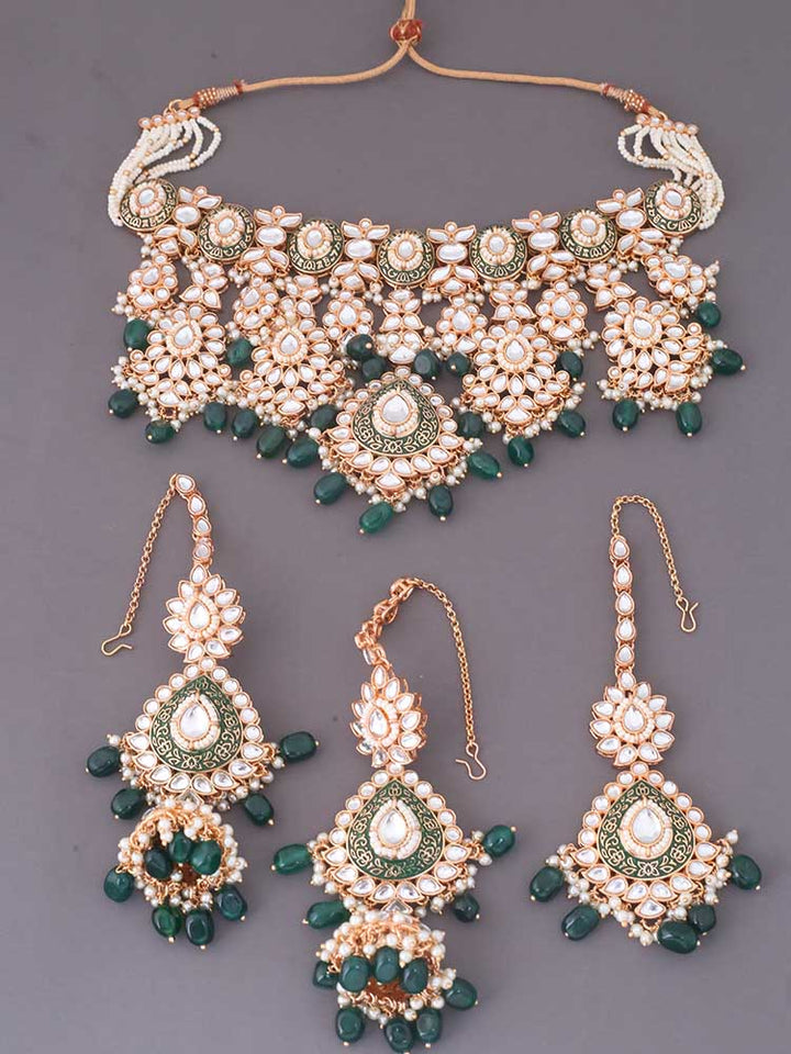 Emerald Maithili Jewellery Set
