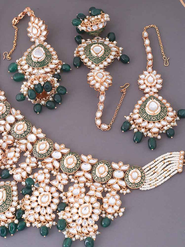 Emerald Maithili Jewellery Set