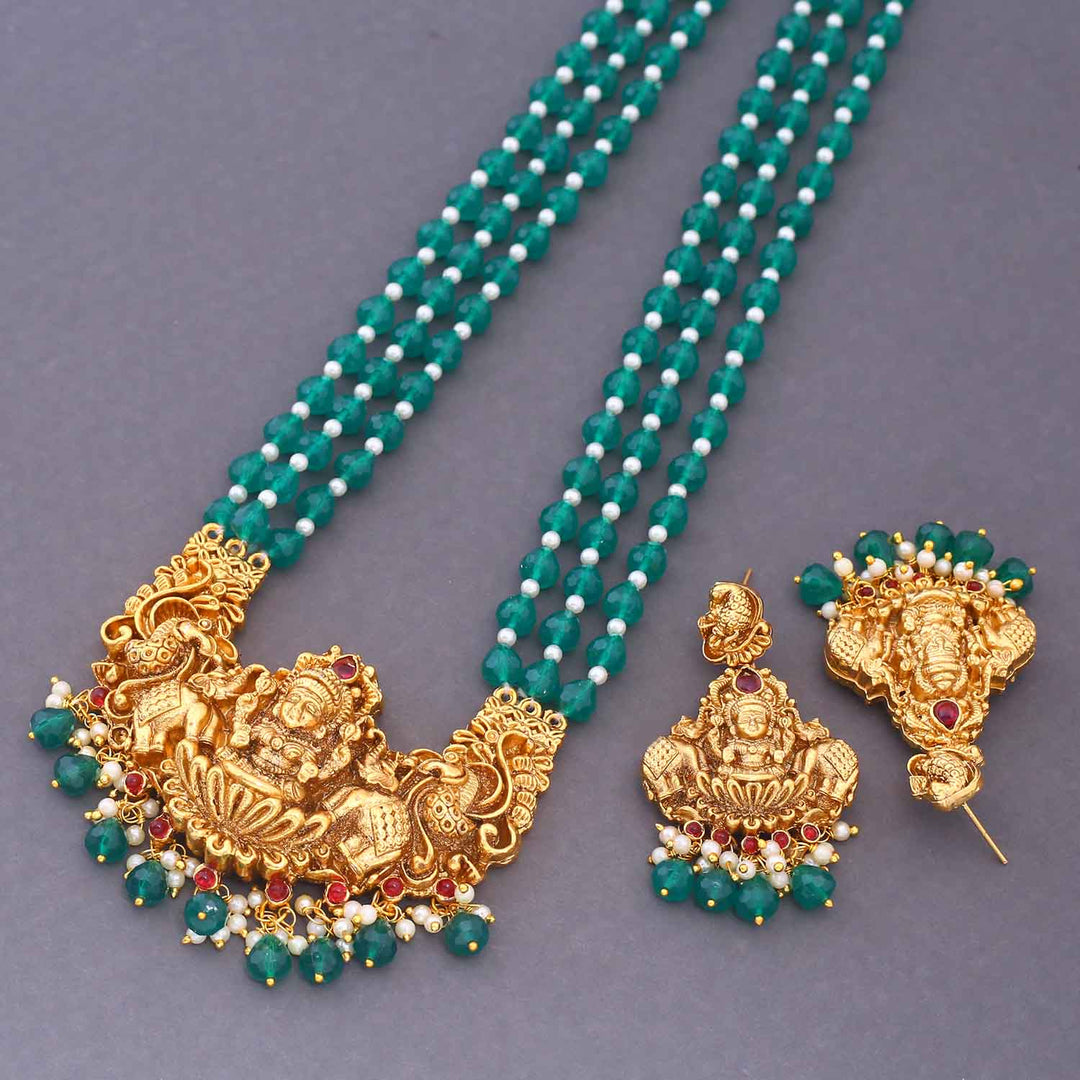 Emerald Mandira Temple Jewellery Set - New Arrival