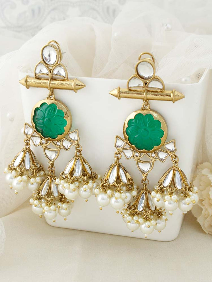 Emerald Manjusri Jhumkis