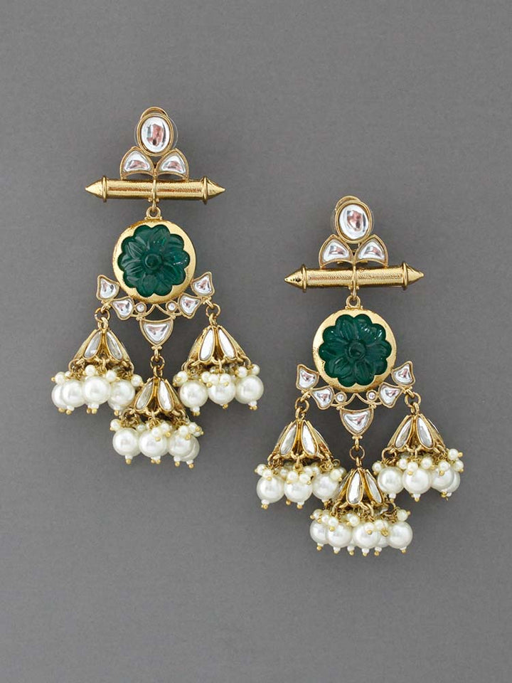 Emerald Manjusri Jhumkis