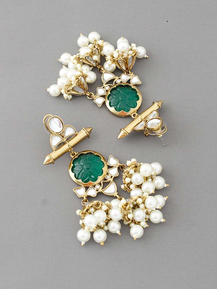 Emerald Manjusri Jhumkis