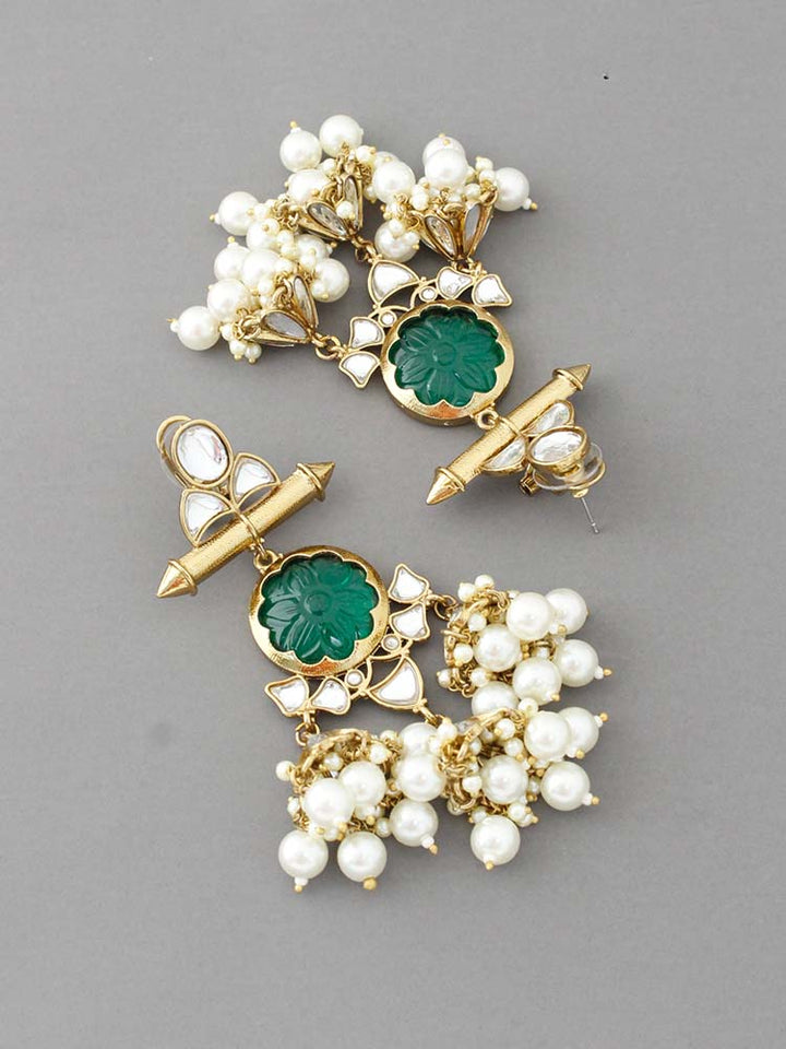 Emerald Manjusri Jhumkis