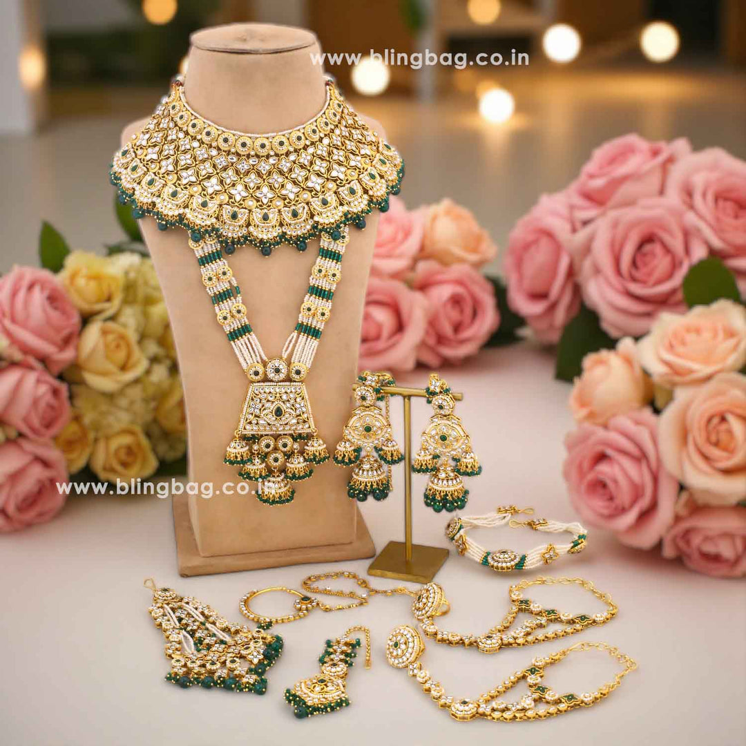 Emerald Manmayi  Kundan Bridal Jewellery Set