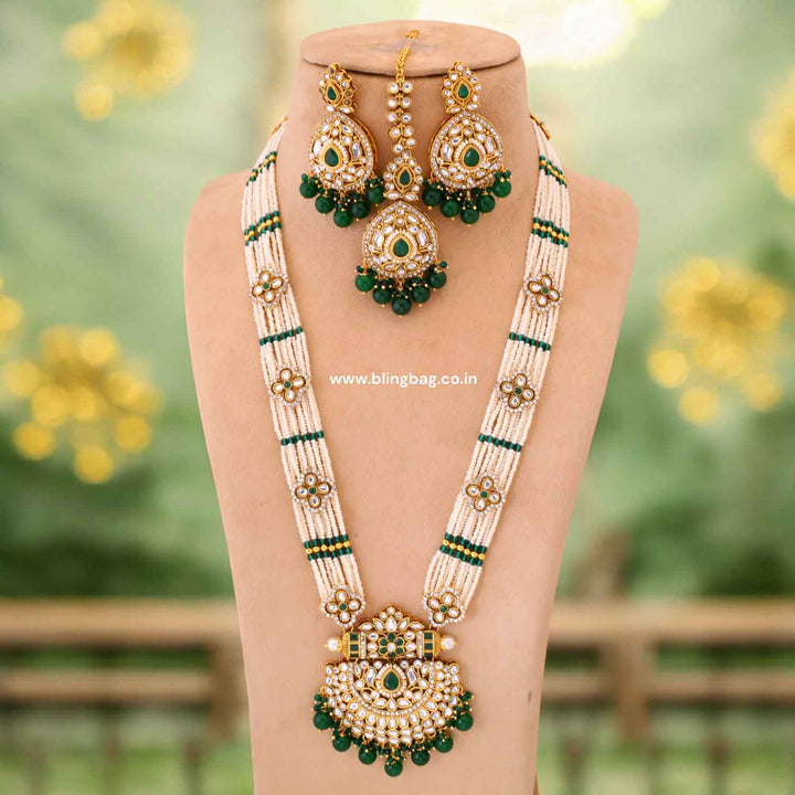 Emerald Mansi Kundan Jewellery Set