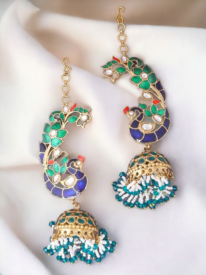 Emerald Mayuar Jhumkis