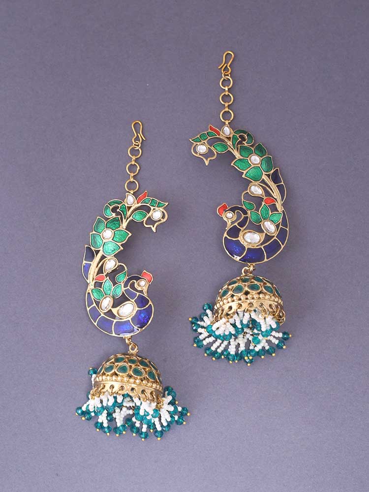 Emerald Mayuar Jhumkis