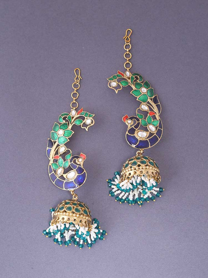 Emerald Mayuar Jhumkis