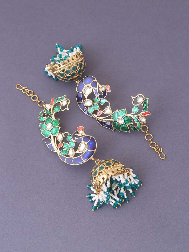 Emerald Mayuar Jhumkis