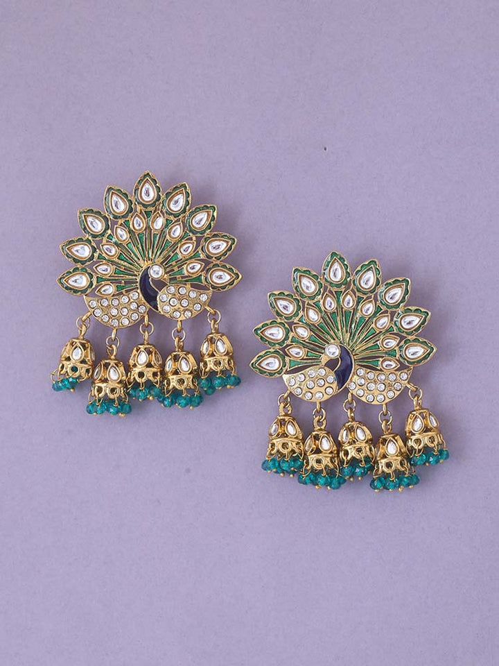 Emerald Mayur Ethnic Jhumkis