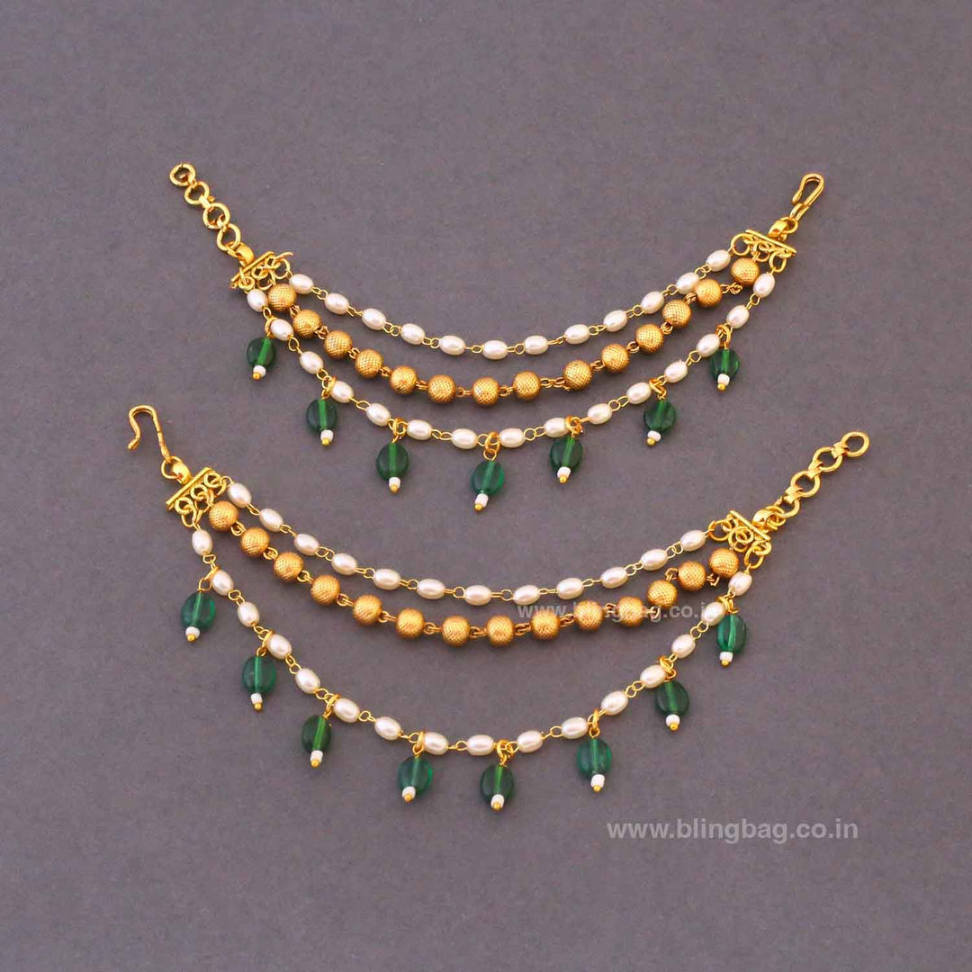 Emerald Meekashi Antique Ear Chain