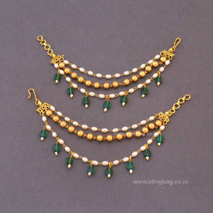 Emerald Meekashi Antique Ear Chain