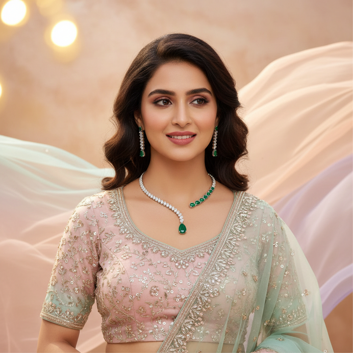 Emerald Mehana Hasli Zirconia Jewellery Set