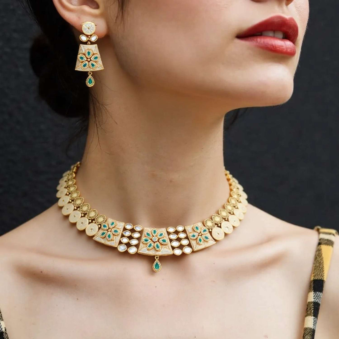 Emerald Mehira Hasli Antique Rajwadi Set