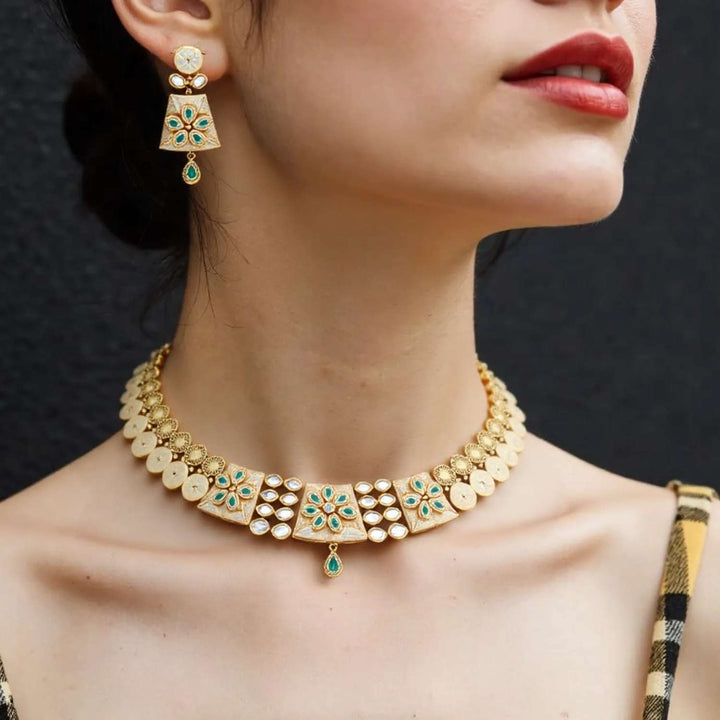 Emerald Mehira Hasli Antique Rajwadi Set