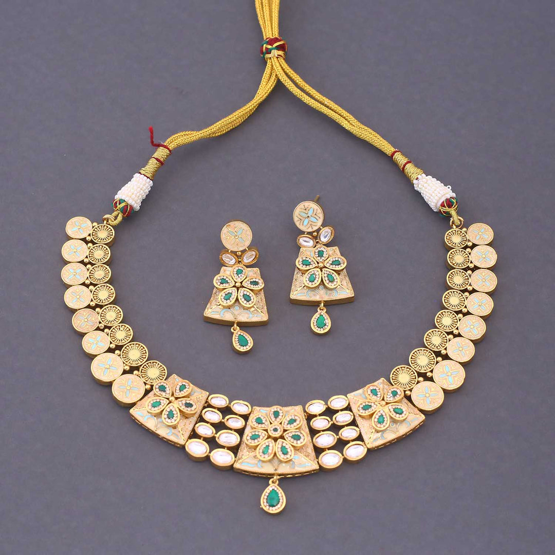 Emerald Mehira Hasli Antique Rajwadi Set