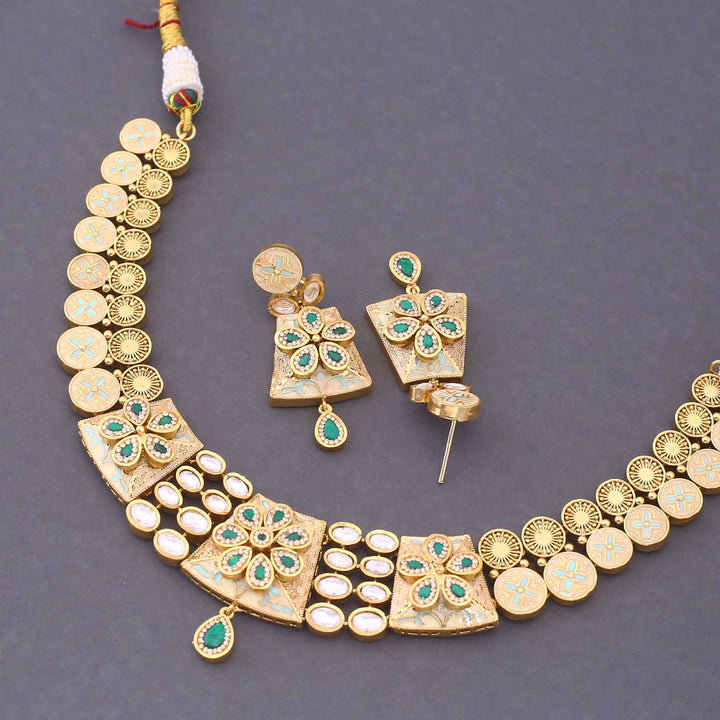 Emerald Mehira Hasli Antique Rajwadi Set