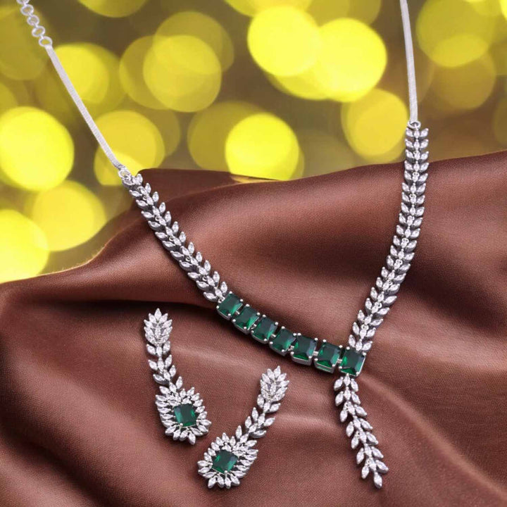 Emerald Mehrin Zirconia Jewellery Set